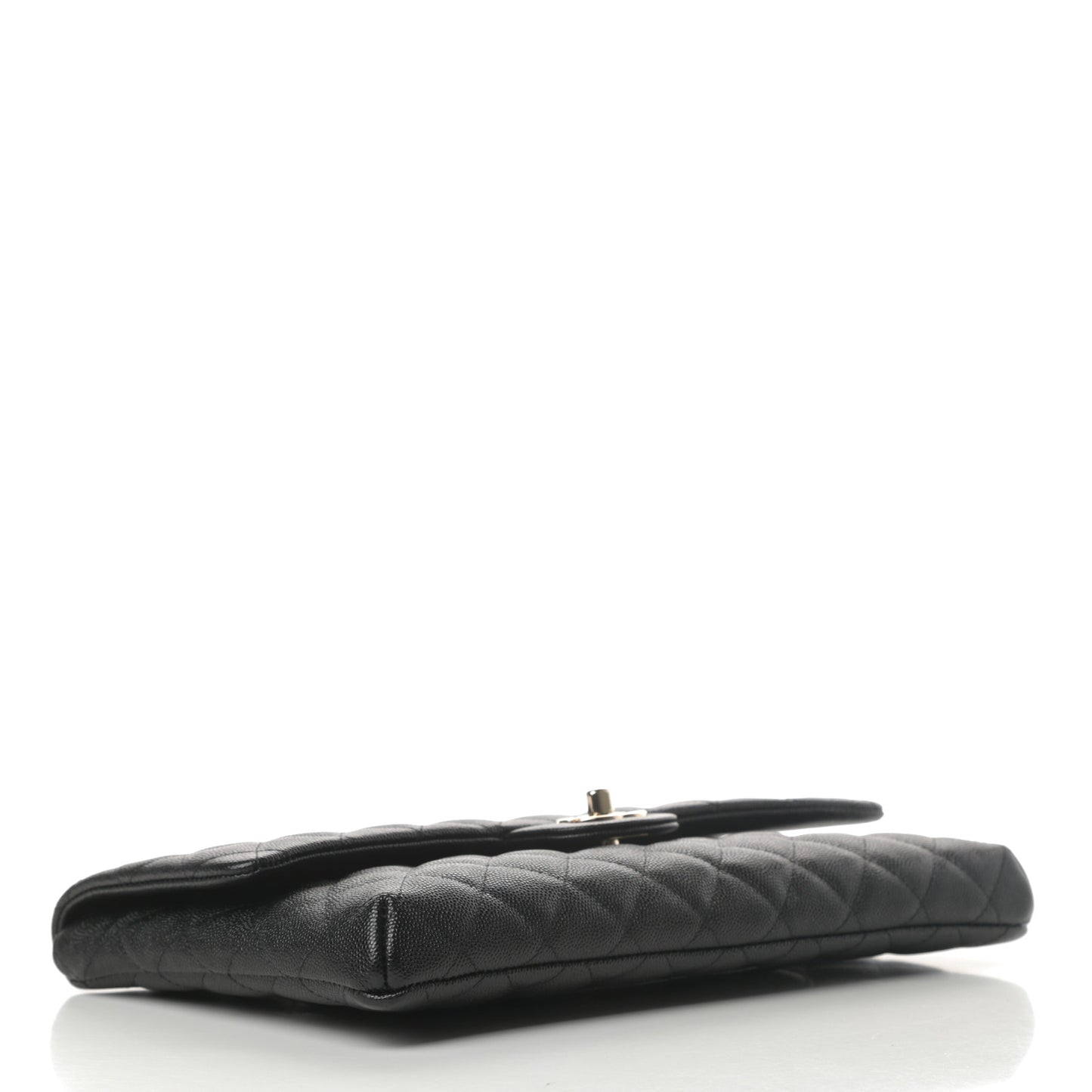 Caviar Quilted Flap Clutch Black