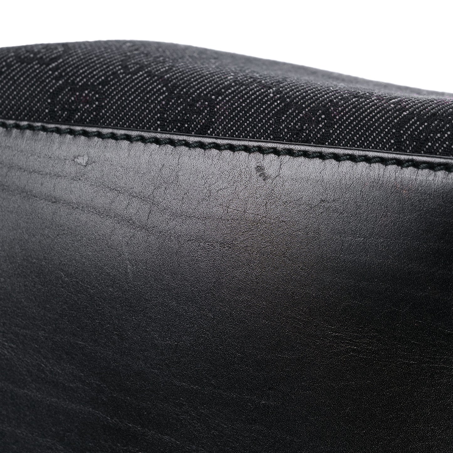 Denim Monogram Chain Bucket Tote Black