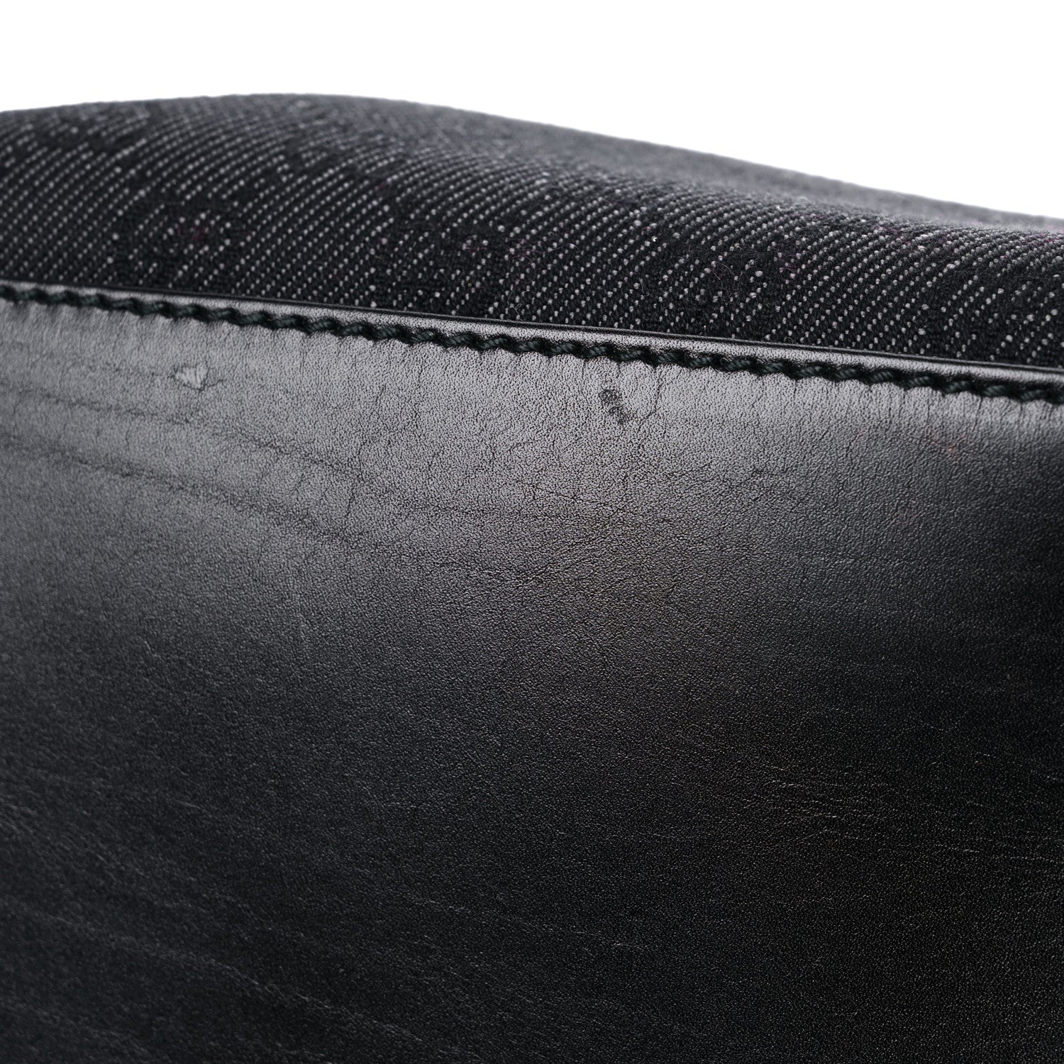 Gucci Denim Monogram Chain Bucket Tote Black 12 of 13