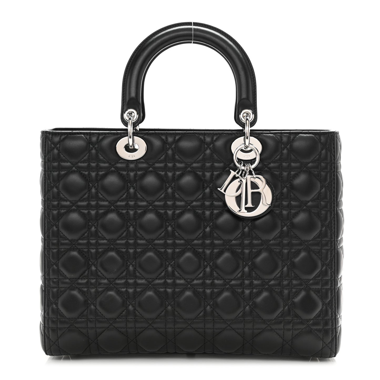 Lambskin Cannage Large Lady Dior Black