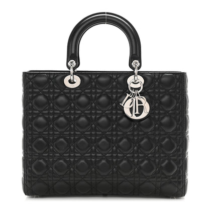 Christian Dior Lambskin Cannage Large Lady Dior Black 1 of 9