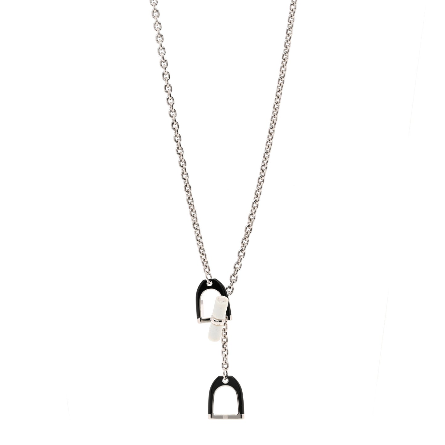 Palladium Lacquered Etrier Necklace Black