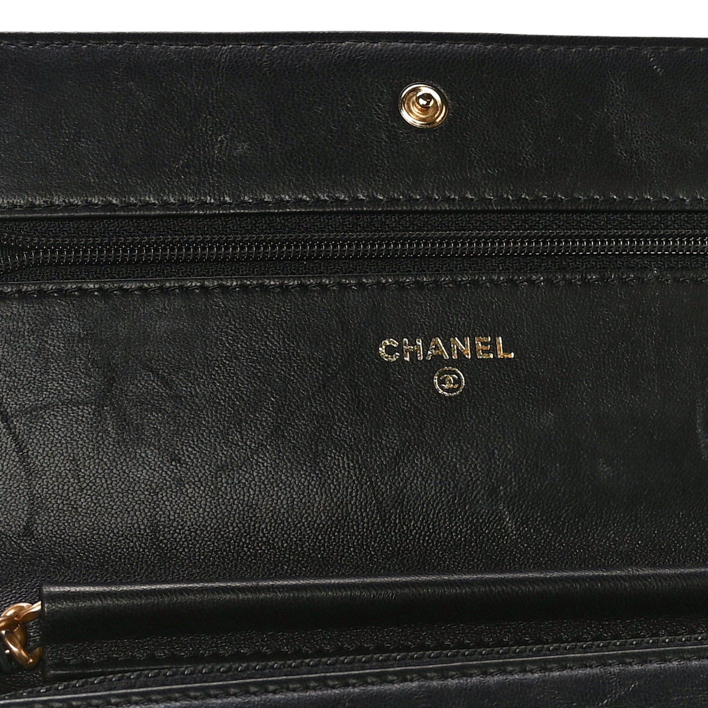 Lambskin Quilted Boy Wallet On Chain WOC Black