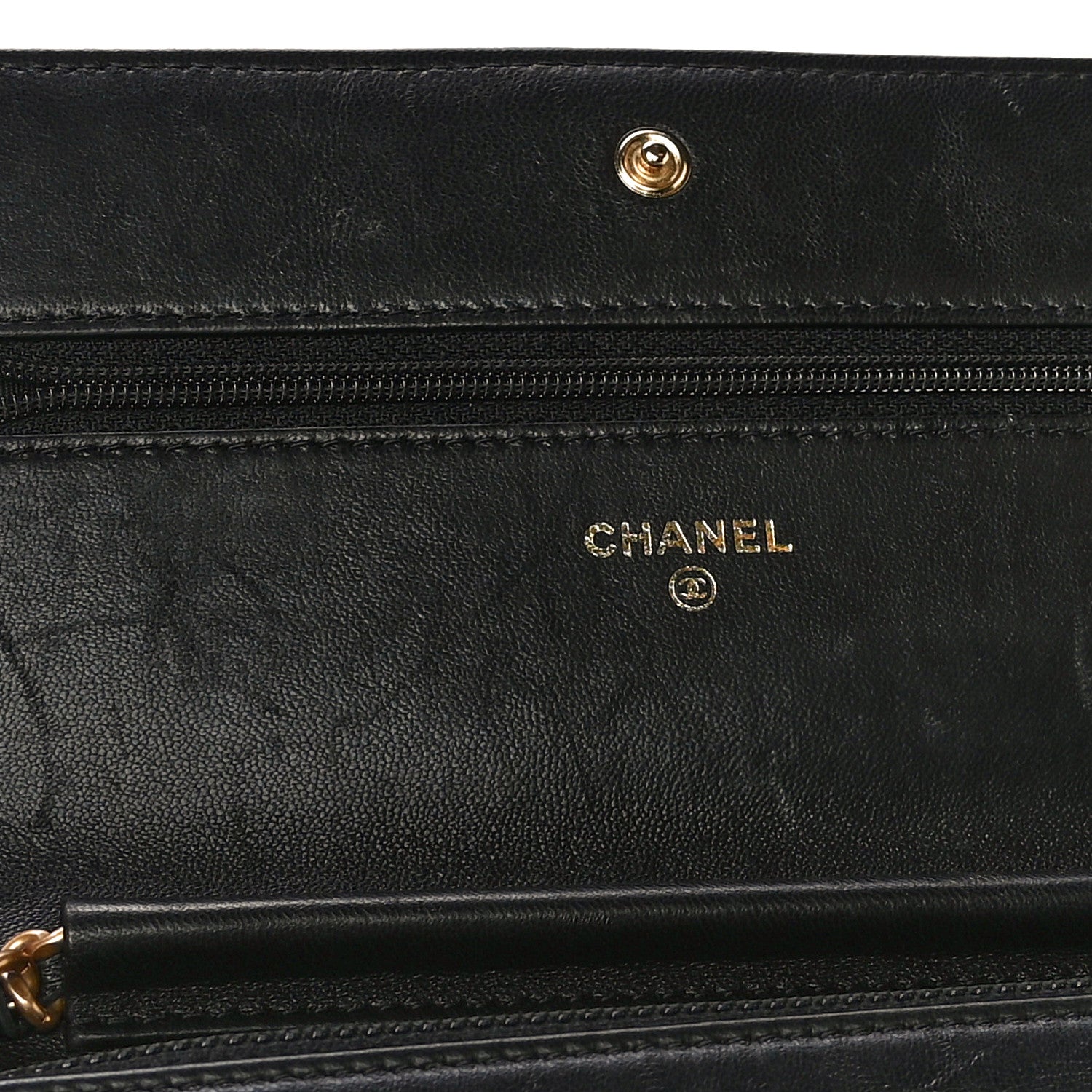 Chanel Lambskin Quilted Boy Wallet On Chain WOC Black 10 of 10