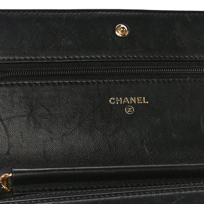 Chanel Lambskin Quilted Boy Wallet On Chain WOC Black 10 of 10