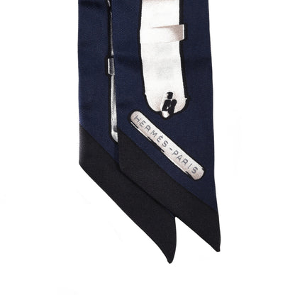 Hermes Silk Le Tresor De Medor Twilly Marine Gris Black 2 of 3