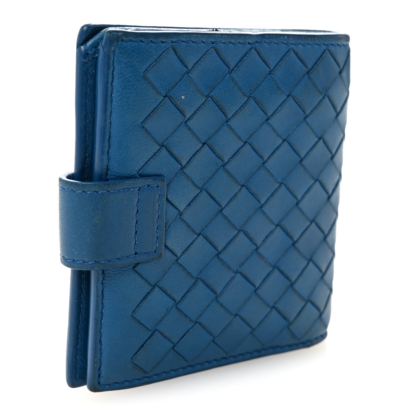 Nappa Intrecciato Mini Wallet Blue