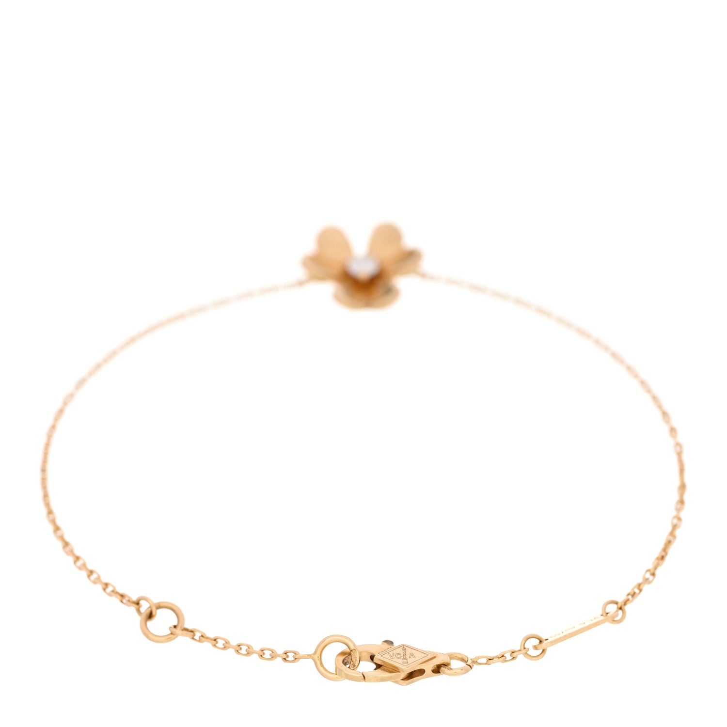 Van Cleef & Arpels 18K Yellow Gold Diamond Mini Frivole Bracelet 2 of 4