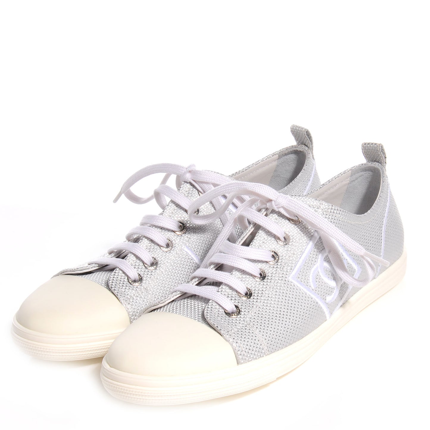 Canvas CC Tennis Shoes 38.5 Metallic Silver