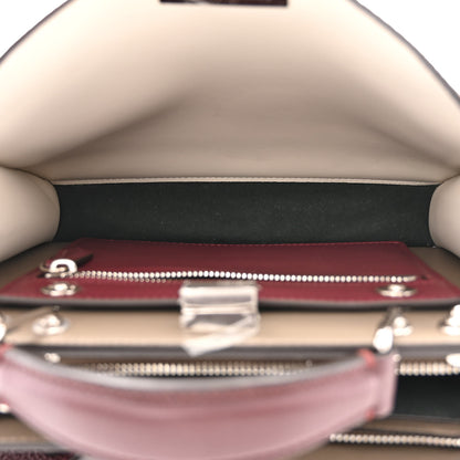 Fendi Cuoio Romano Vitello Cover Glazed Fabric Bi-Color FF 1974 Mini Peekaboo I SEE U Satchel Granada Tartufo Burgundy Tobacco Moro 6 of 10