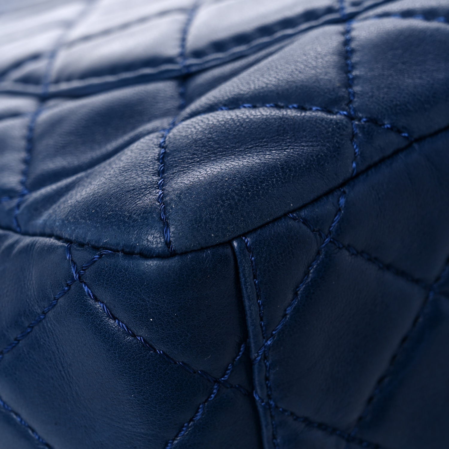 Chanel Lambskin Quilted XL Jumbo Single Flap Blue 9 of 15