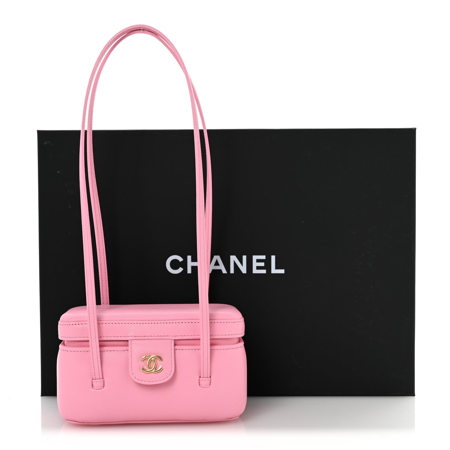 Chanel Shiny Caviar Preppy Coco Long Vanity With Strap Rose 12 of 12