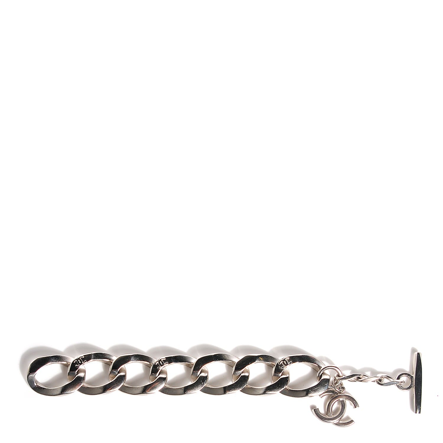 Chanel Chain Link CC Bracelet Silver 1 of 3