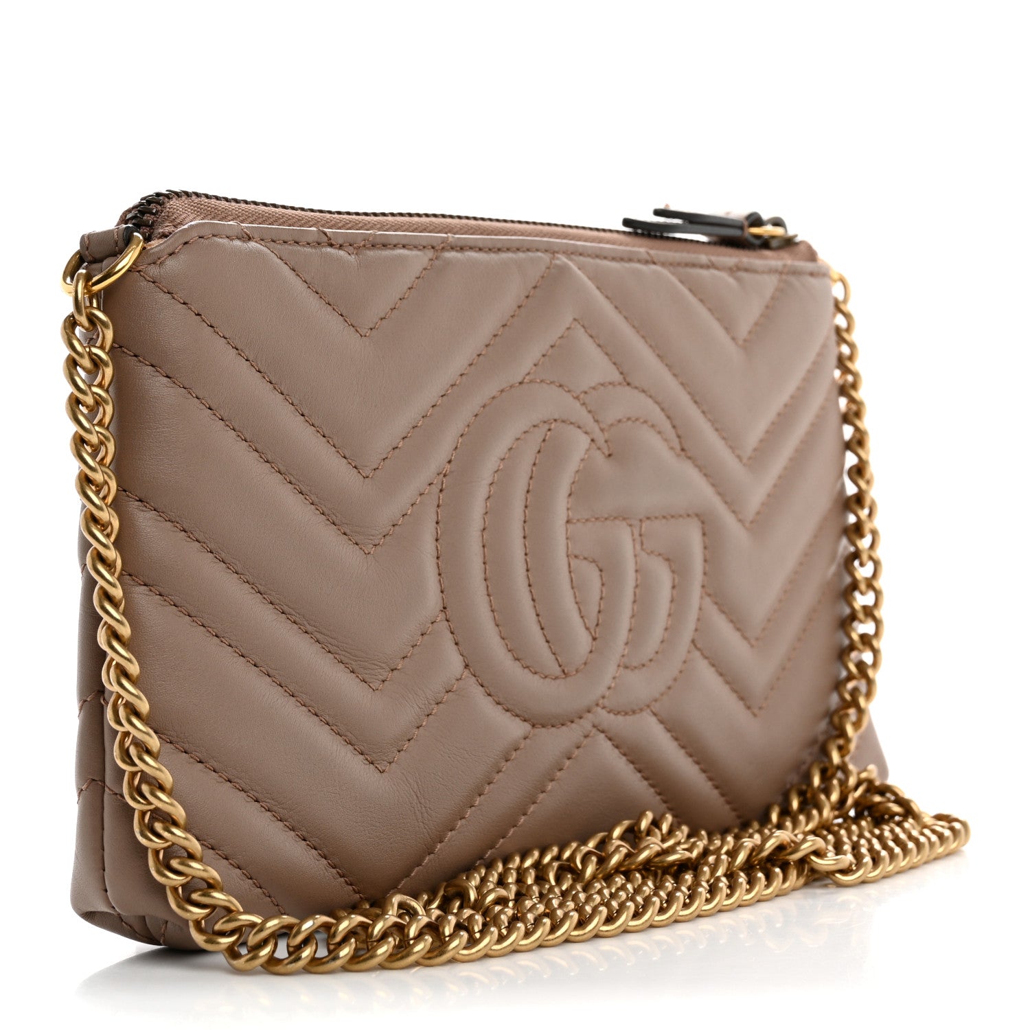 Gucci Calfskin Matelasse Mini GG Marmont Chain Bag Porcelain Rose 3 of 13
