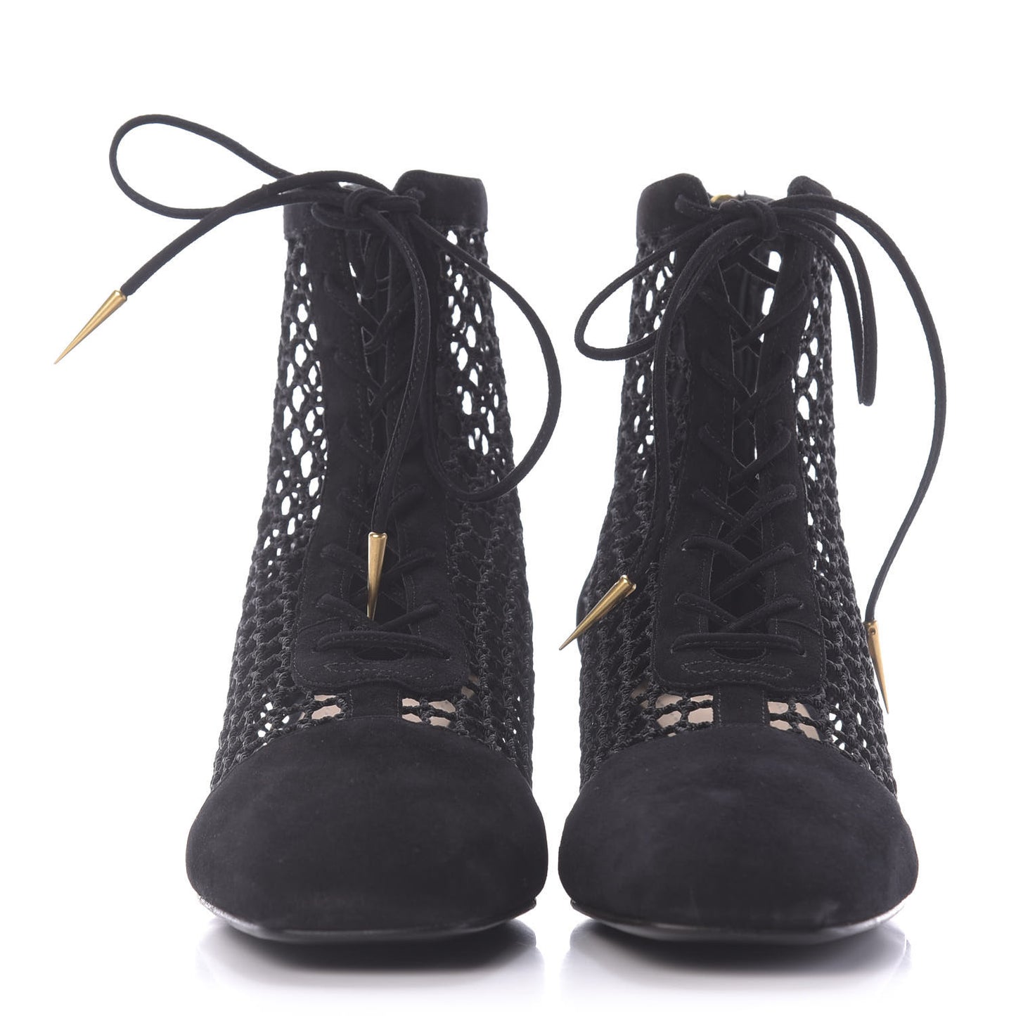 Suede Resille Naughtily-D 30mm Ankle Boots 38.5 Black