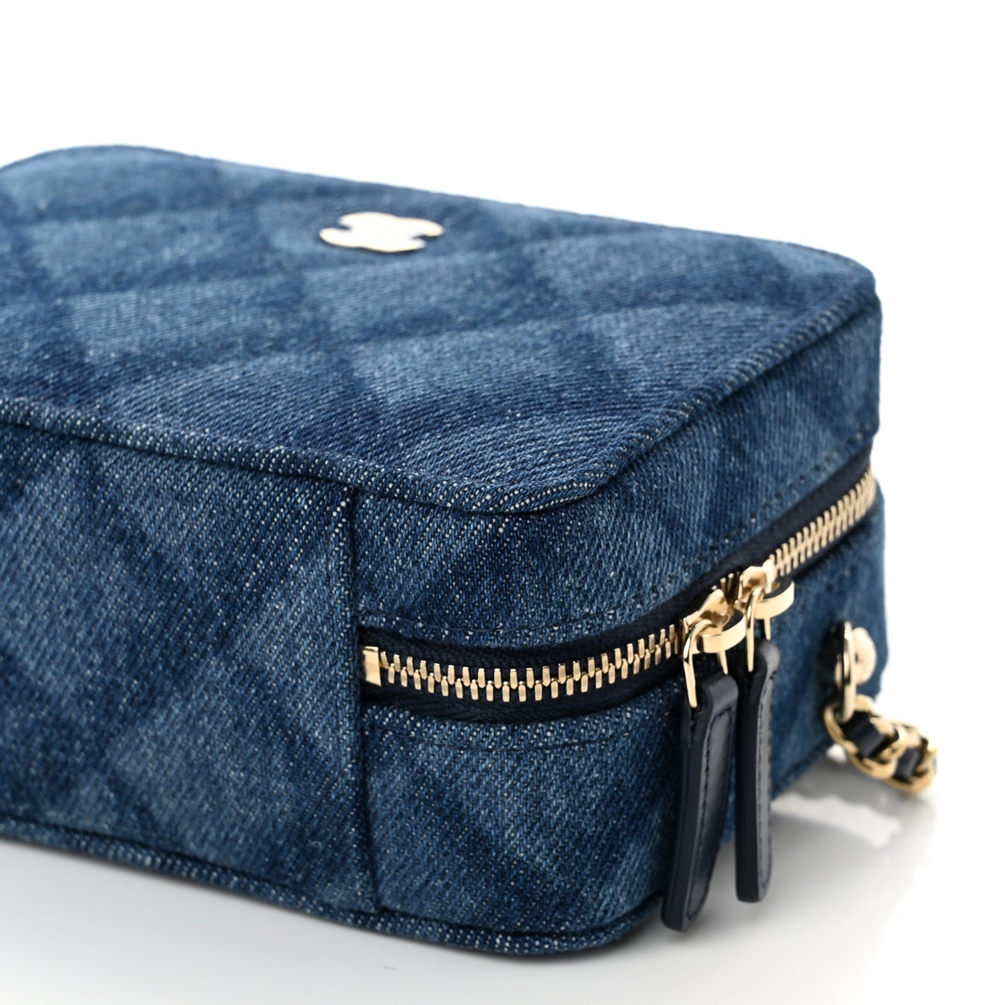 Printed Denim CC Camera Case Blue
