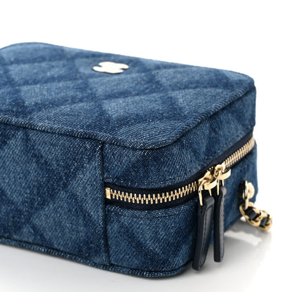 Chanel Printed Denim CC Camera Case Blue 10 of 10