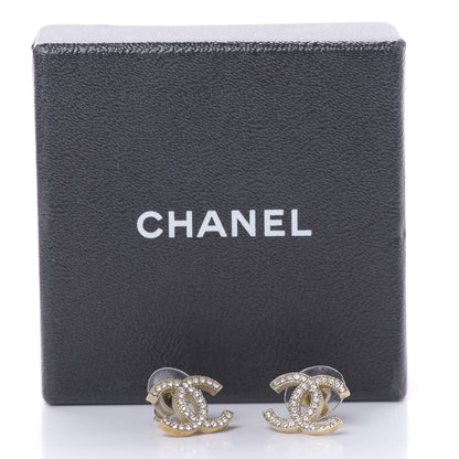 Chanel Crystal CC Earrings Gold 7 of 7