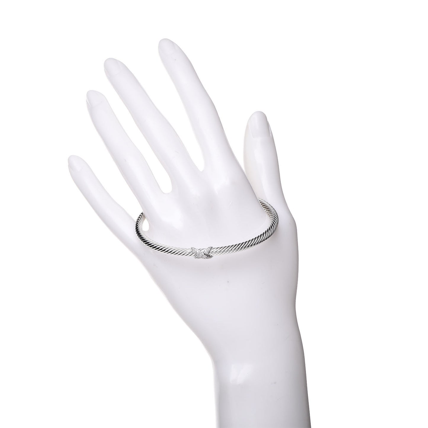 Sterling Silver Diamond 4mm X Cable Bracelet