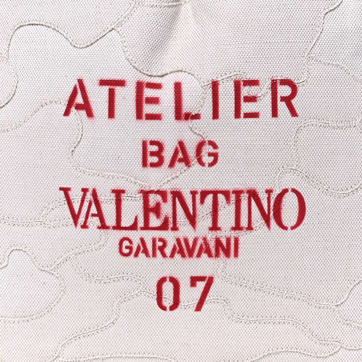 Valentino Garavani Canvas Atelier 07 Camouflage Edition Medium Tote Bag Naturale 9 of 17