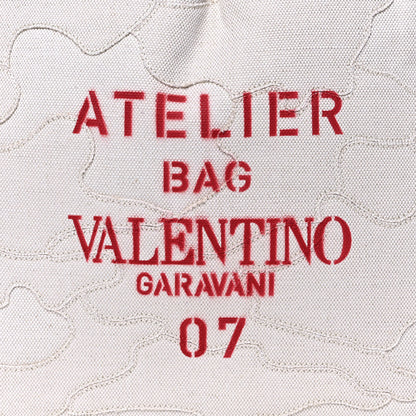 Valentino Garavani Canvas Atelier 07 Camouflage Edition Medium Tote Bag Naturale 9 of 17