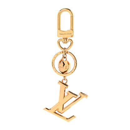 Louis Vuitton Metal LV Facettes Bag Charm Key Holder Gold 1 of 4