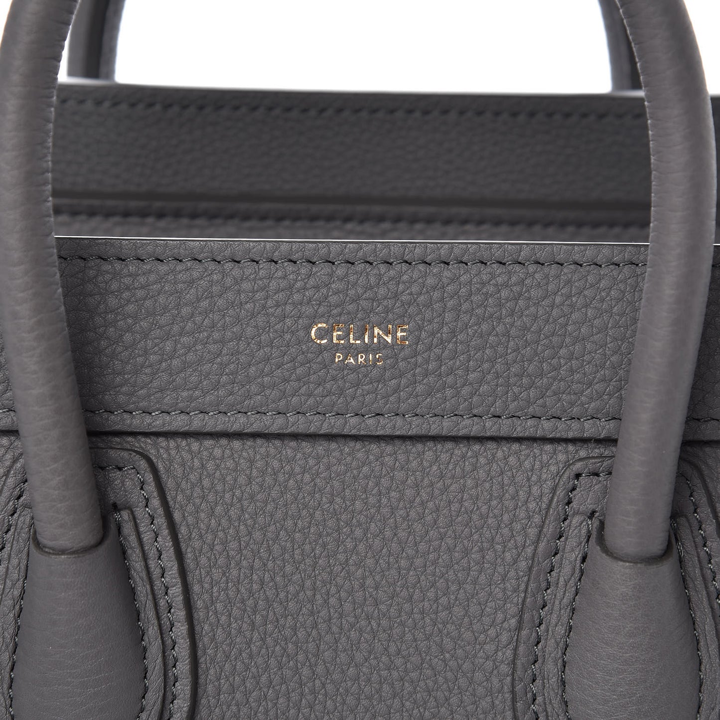 Drummed Calfskin Nano Luggage Kohl