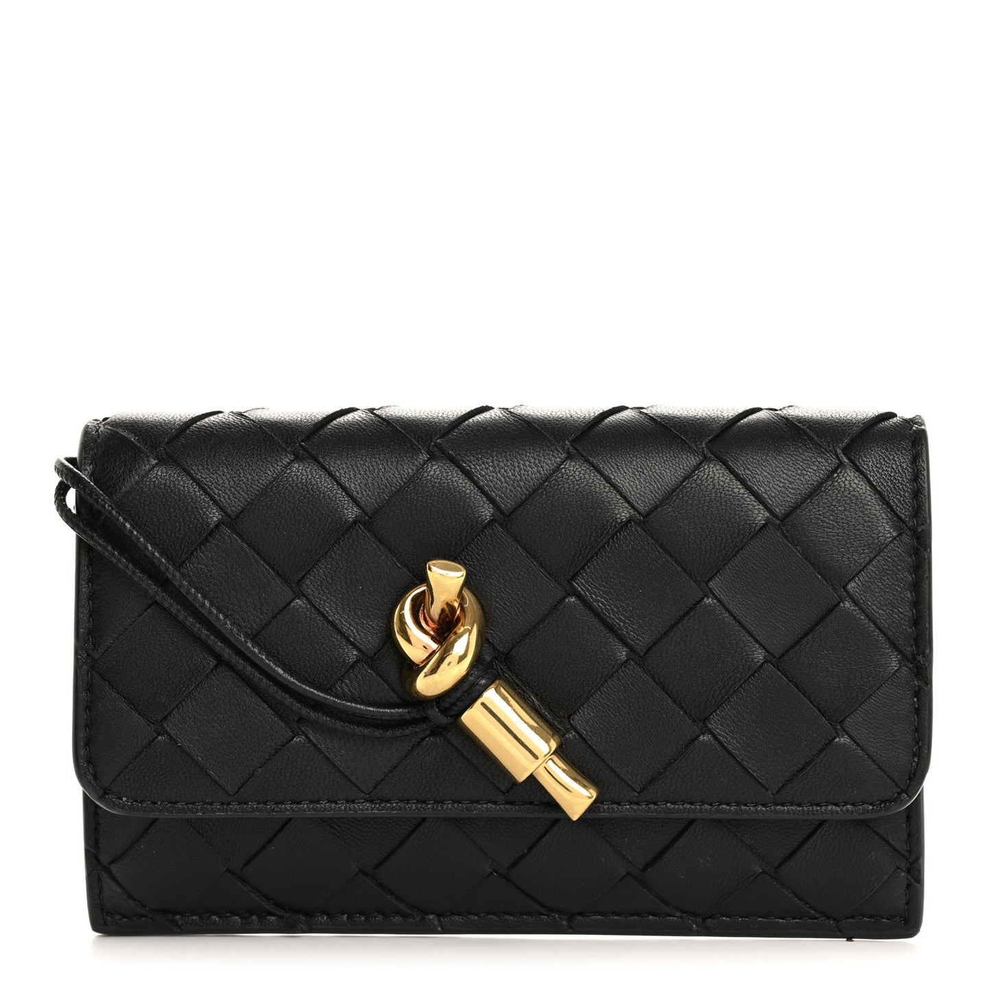 Nappa Intrecciato Andiamo Large Flap Wallet Black