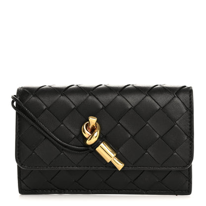 Bottega Veneta Nappa Intrecciato Andiamo Large Flap Wallet Black 1 of 9