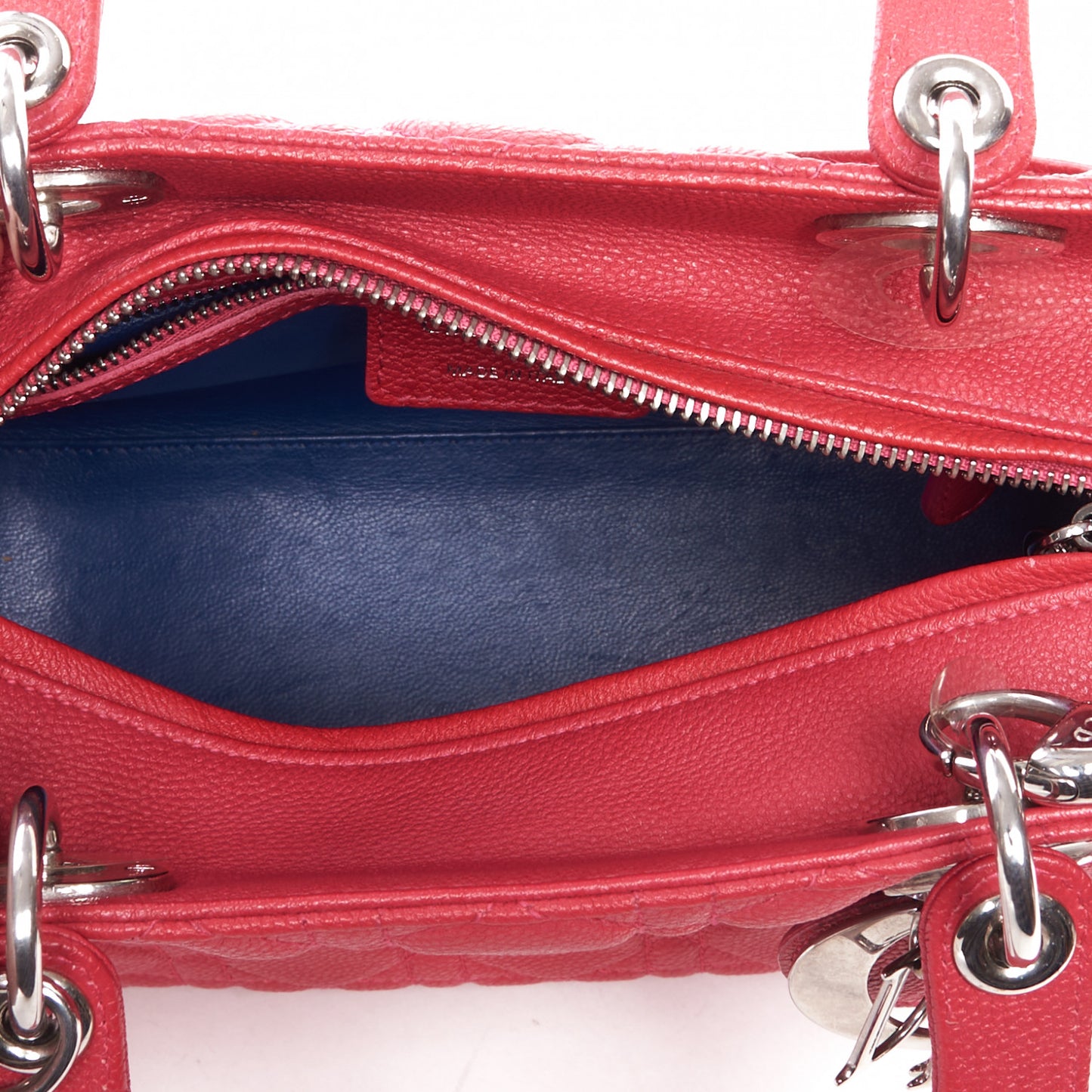 Grained Calfskin Cannage Medium Lady Dior Pink