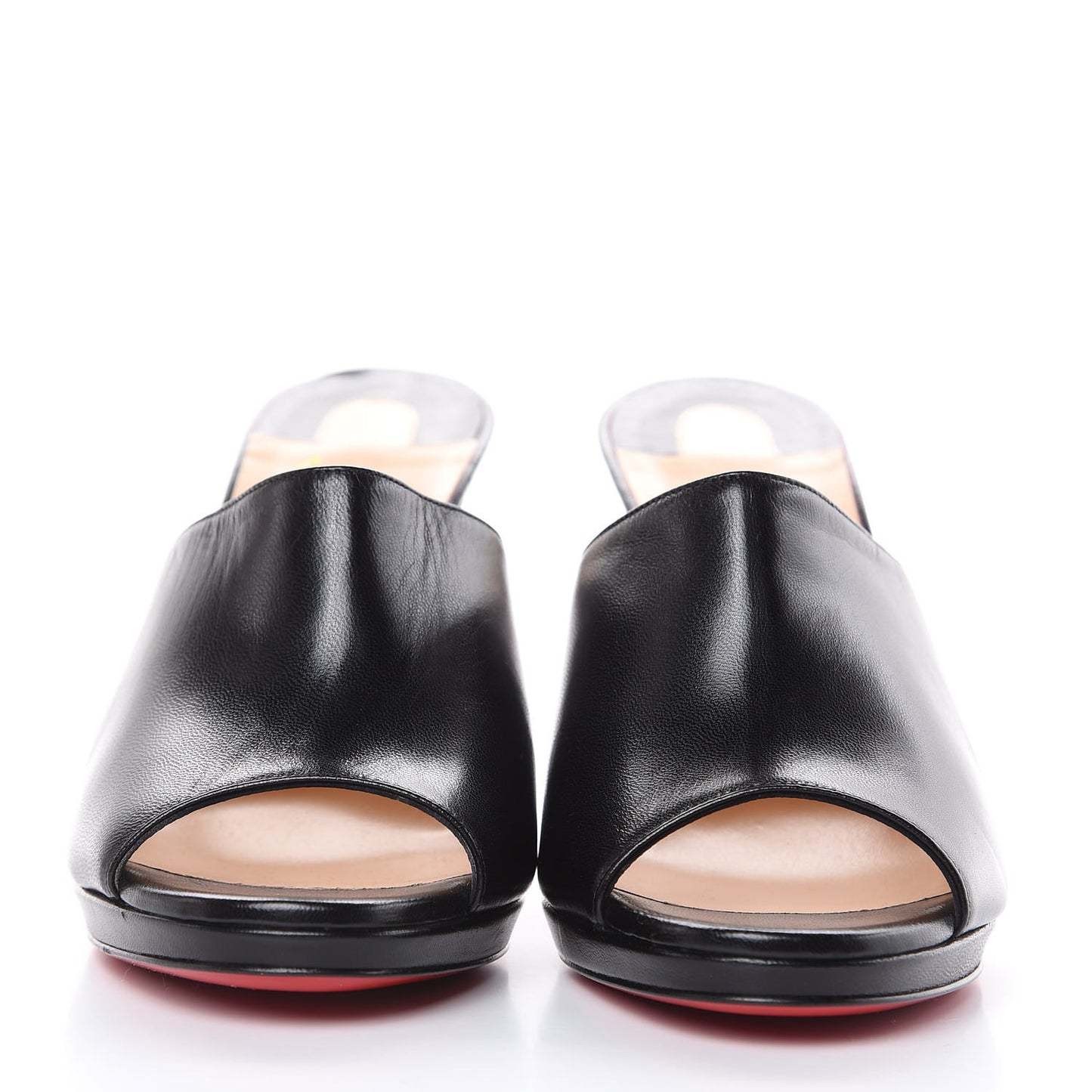 Shiny Nappa Pigamule 100 Slide Sandals 38 Black