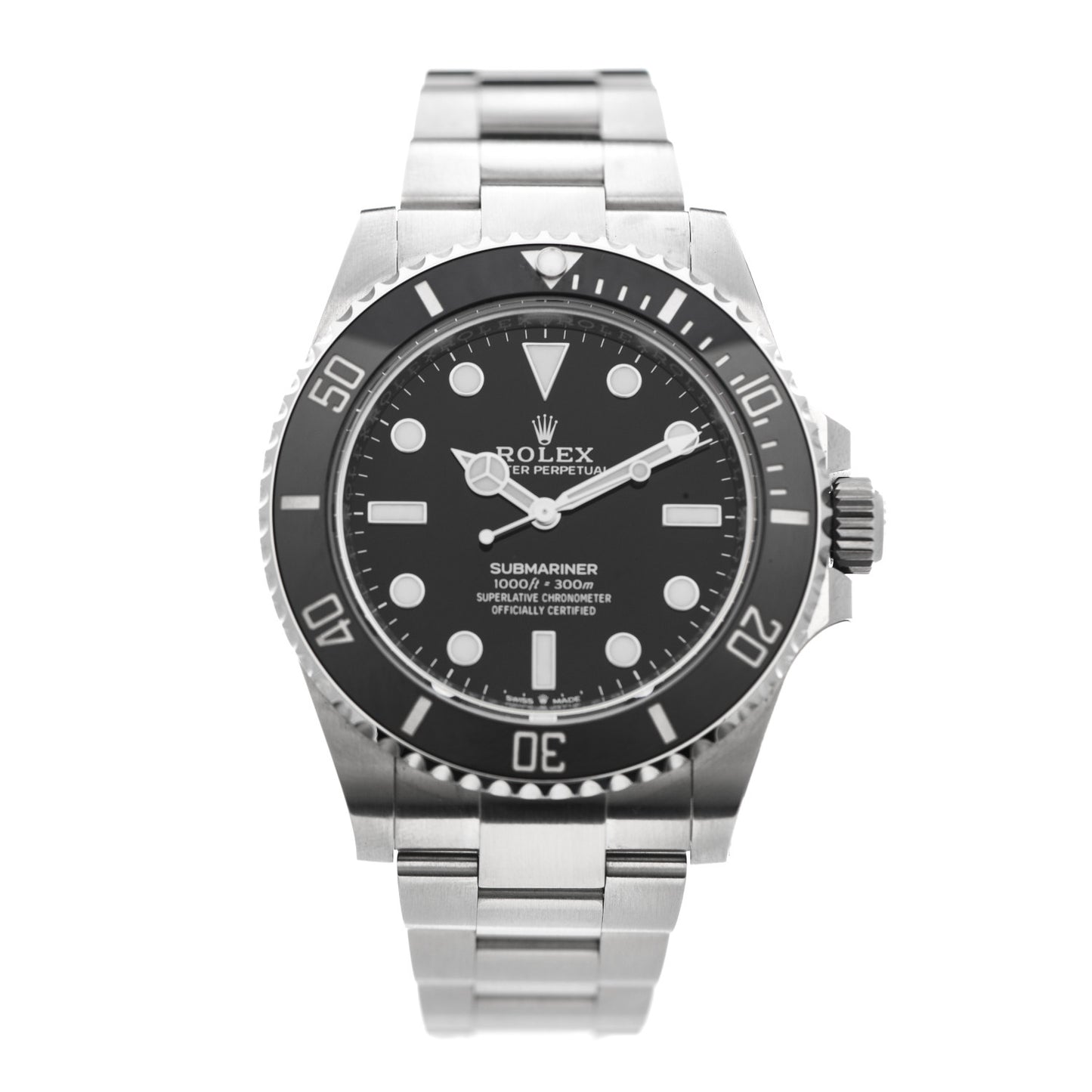 Stainless Steel 41mm Oyster Perpetual Submariner Watch Black 124060
