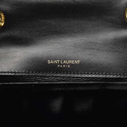 Saint Laurent Velvet Matelasse Small Vicky Chain Bag Black 6 of 10