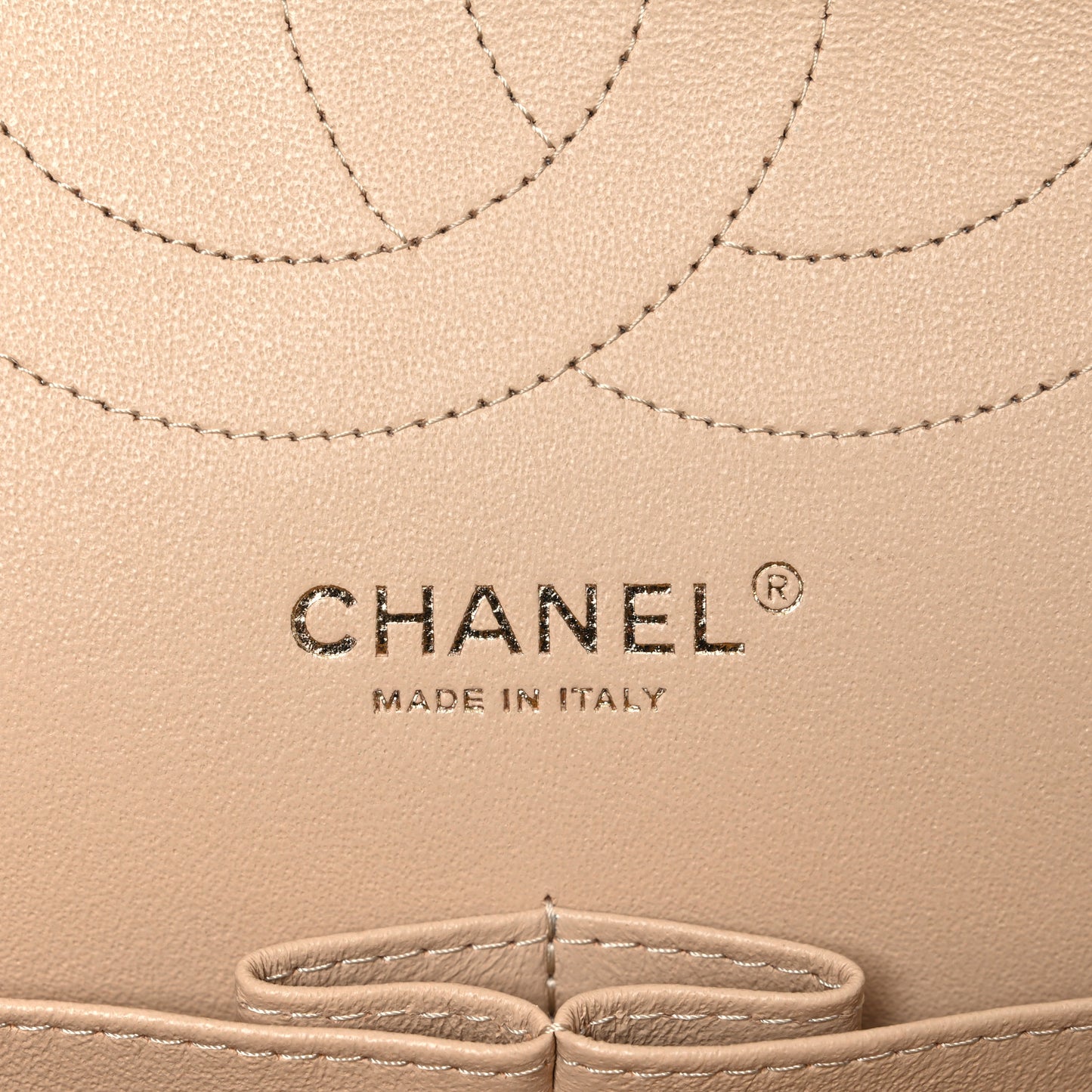 Caviar Quilted Jumbo Double Flap Beige