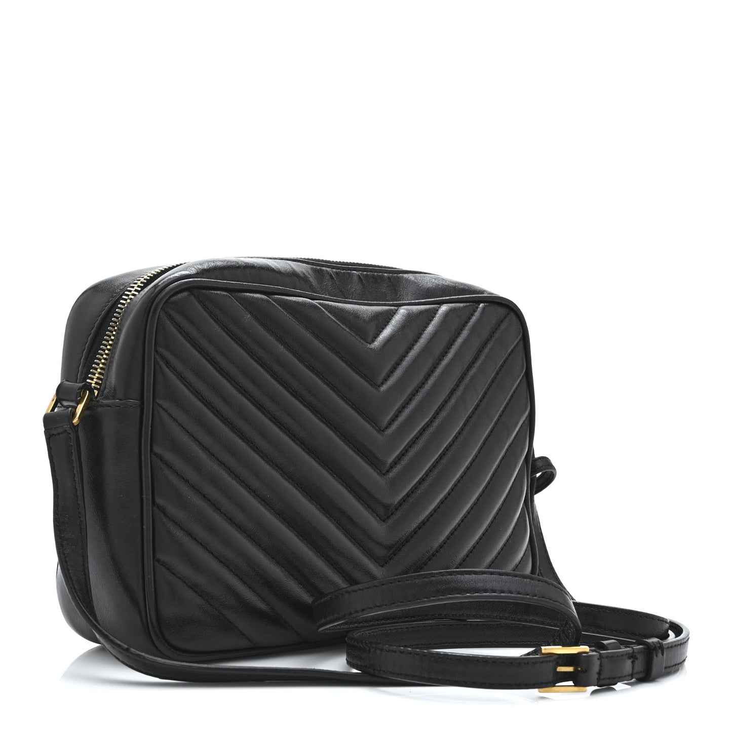 Calfskin Matelasse Monogram Lou Camera Bag Black