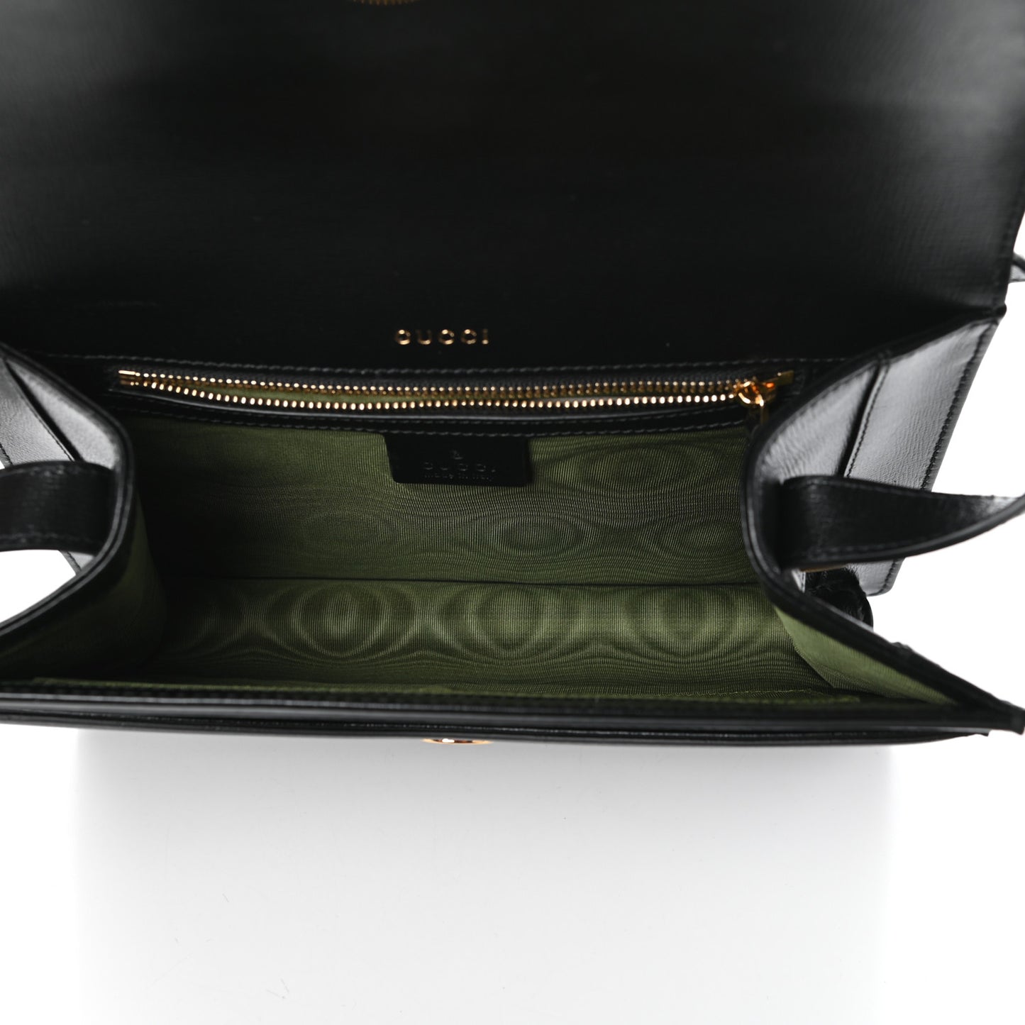 Textured Calfskin Small Torchon GG Ring Shoulder Bag Black