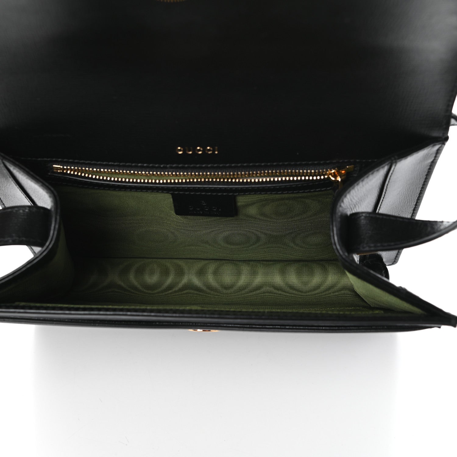 Gucci Textured Calfskin Small Torchon GG Ring Shoulder Bag Black 5 of 9