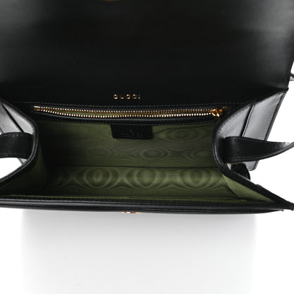 Gucci Textured Calfskin Small Torchon GG Ring Shoulder Bag Black 5 of 9