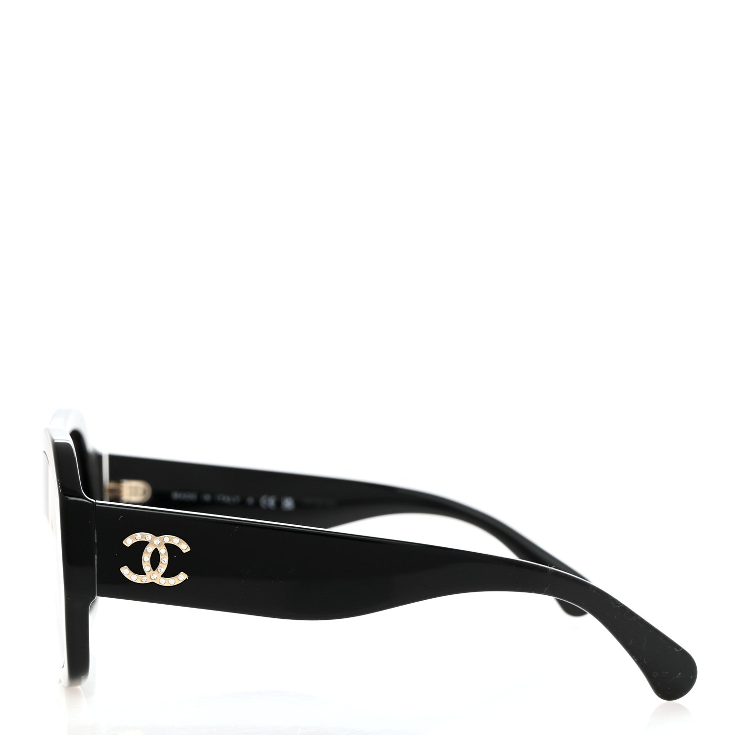 Chanel Acetate Crystal CC Shield Sunglasses 5497-B-A Black 3 of 11