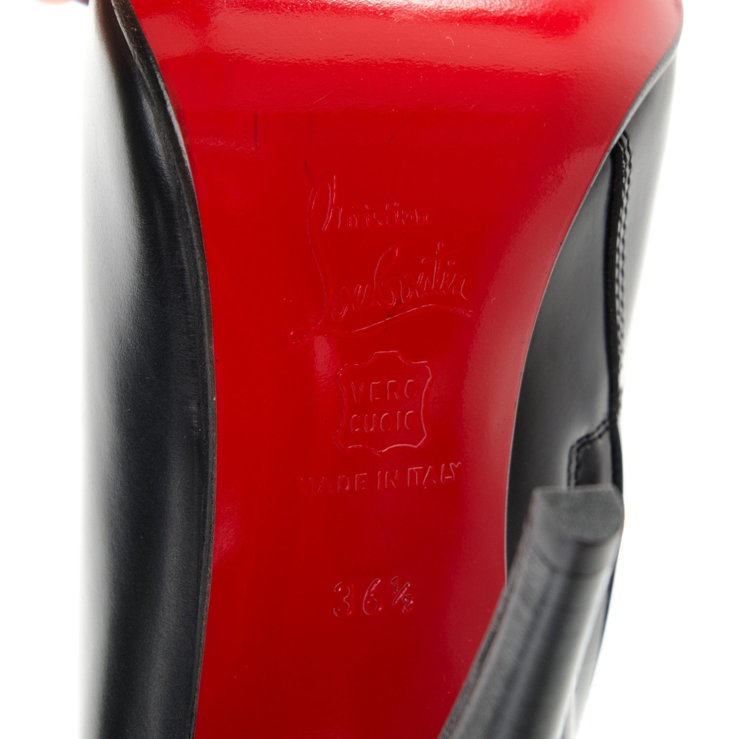 Christian Louboutin Calfskin Belle 100 Ankle Boots 36.5 Black 7 of 7