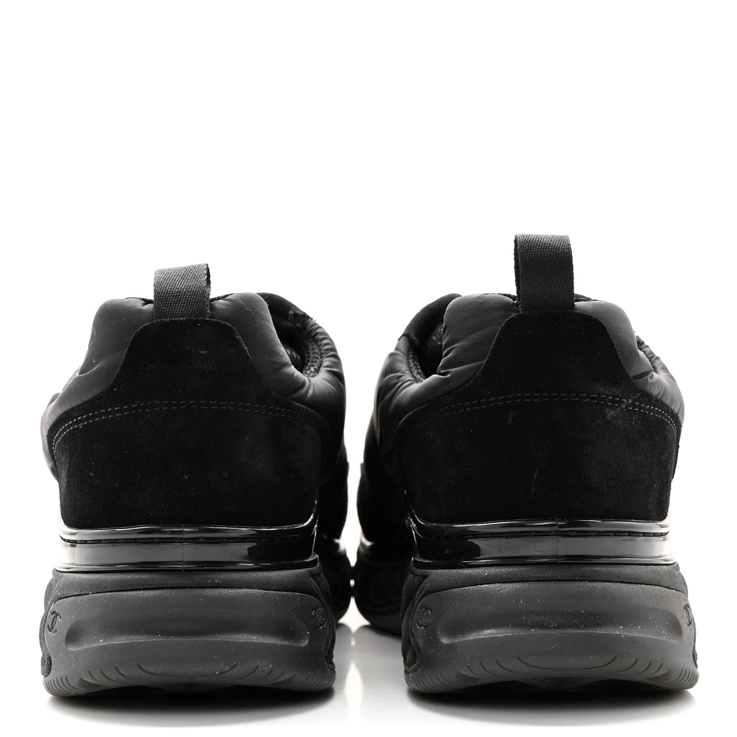 Chanel Nylon Suede Calfskin CC Sneakers 40 Black 5 of 11