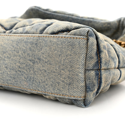 Saint Laurent SAINT LAURENT Denim Quilted Toy Loulou Puffer Monogram Chain Satchel Blue Cinnamon 10 of 14