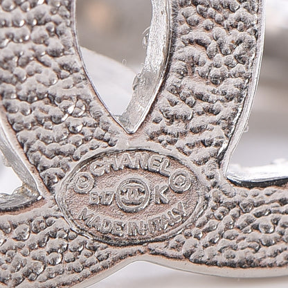 Chanel Crystal Large CC Earrings Silver 4 of 5