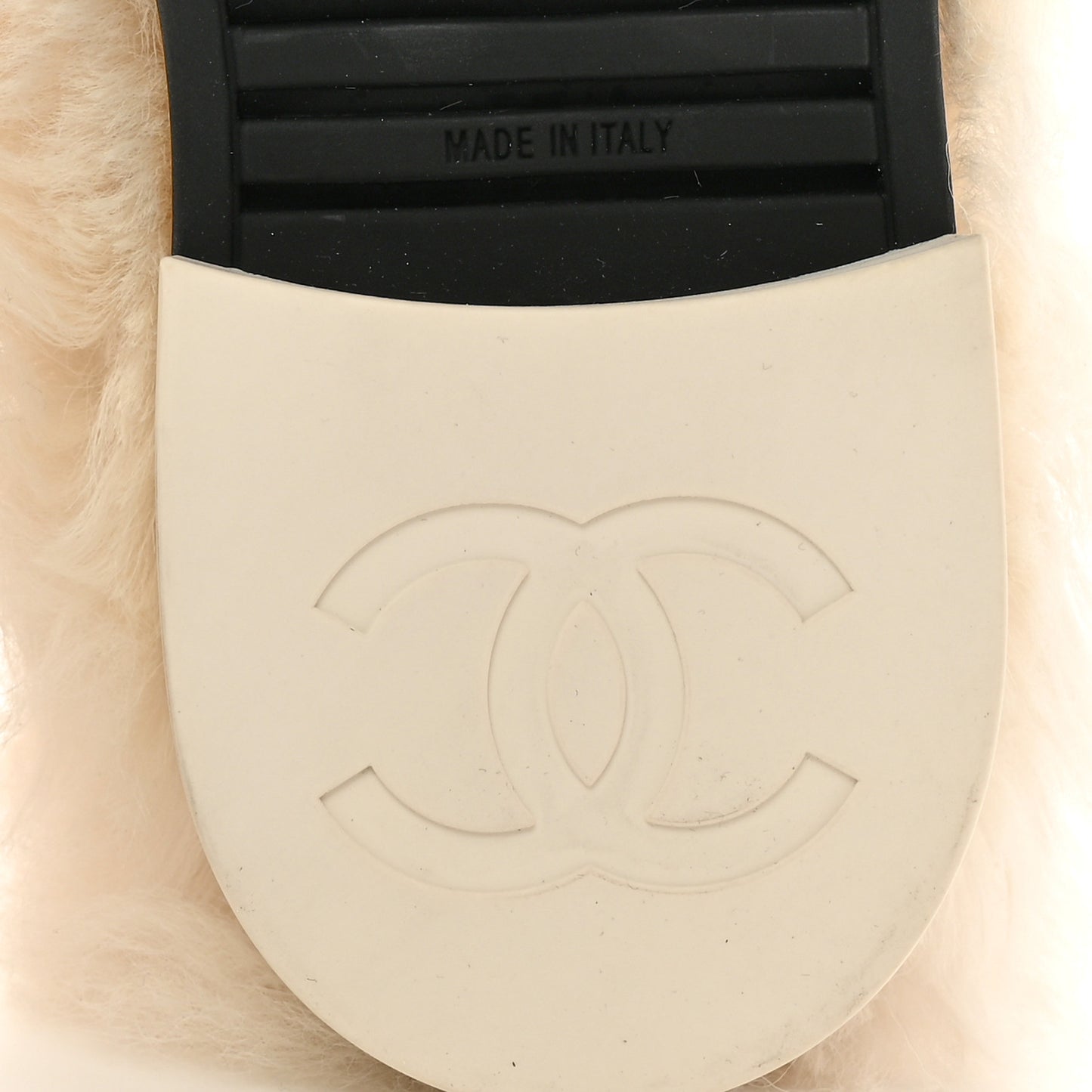 Shearling Sheepskin High Boots 38.5 Ivory Black