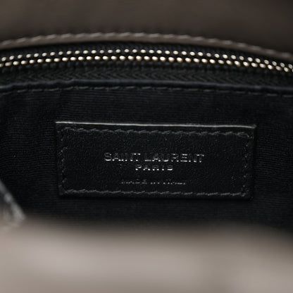 Saint Laurent Lambskin Quilted Small Loulou Puffer Monogram Chain Satchel Storm 6 of 11