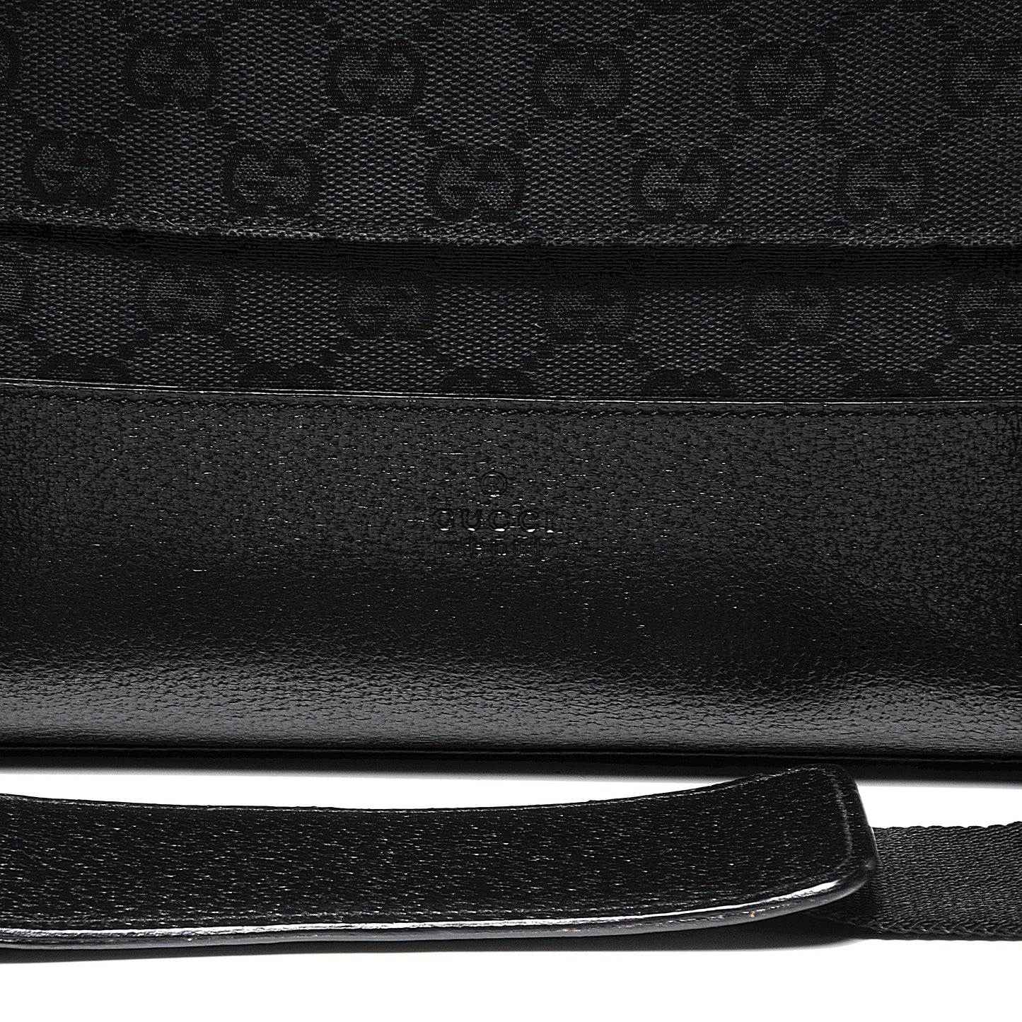 Monogram Calfskin Double Buckle Flap Messenger Bag Black