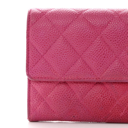 Chanel Caviar Quilted Large Gusset Flap Wallet Pink 12 of 17