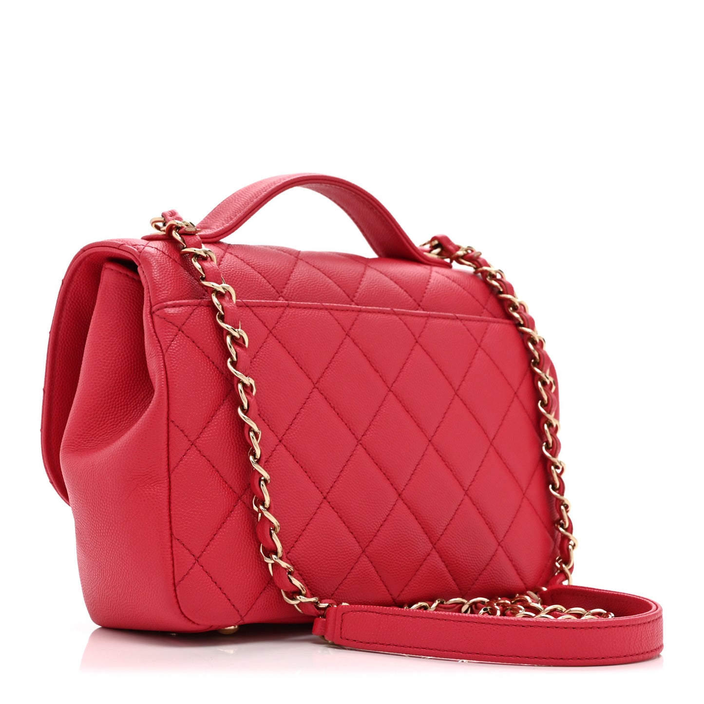 Caviar Quilted Medium Business Affinity Flap Red
