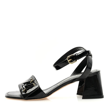 Louis Vuitton Patent Calfskin Shake Sandals 37.5 Black 1 of 7