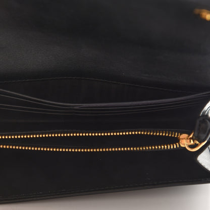 Prada Velluto Ricamo Cahir Chain Wallet Black 5 of 8